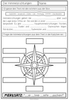 Die Himmelsrichtungen - Arbeitsblatt – Unterrichtsmaterial im Fach ...