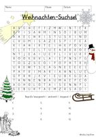 Weihnachten Suchsel Buchstabengitter (4 Varianten