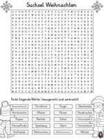Buchstabengitter / Suchsel Weihnachten – Unterrichtsmaterial im Fach