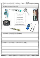 Arbeitsblatt: Thermometerarten – Unterrichtsmaterial im Fach Naturwissenschaften