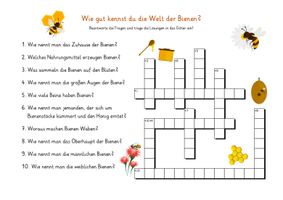 Honigbiene - Kreuzworträtsel | die Welt der Bienen