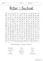 Ritter Suchsel Buchstabengitter Sachunterricht Geschichte