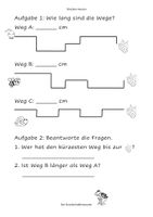 Strecken messen + Textaufgaben dazu – Unterrichtsmaterial im Fach Strecken messen + Textaufgaben dazu – Unterrichtsmaterial im Fach