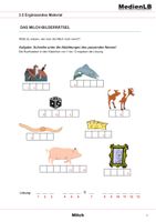 Verschiedene Rätsel und Spiele rund um das Thema Milch ...