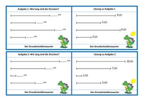 Längenkartei Strecken messen bis 10cm – Unterrichtsmaterial im Fach Längenkartei Strecken messen bis 10cm – Unterrichtsmaterial im Fach