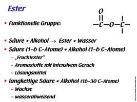 Ester - organische Chemie - Präsentation – Unterrichtsmaterial im Fach ...