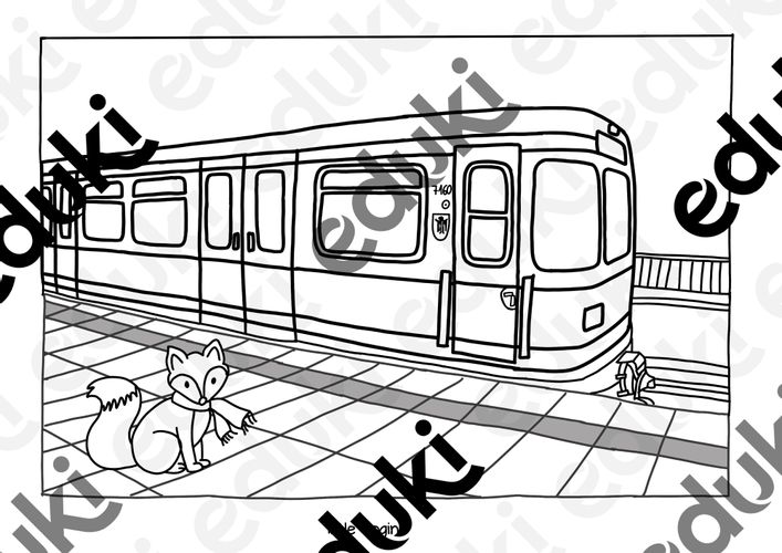 U-Bahn Ausmalbild – Unterrichtsmaterial im Fach Kunst