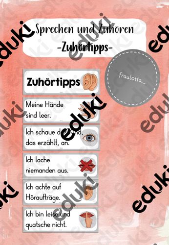 Zuhörtipps - Sprechen und Zuhören – Unterrichtsmaterial im Fach ...