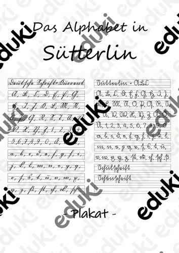 Sütterlinschrift Plakat – Unterrichtsmaterial im Fach Deutsch