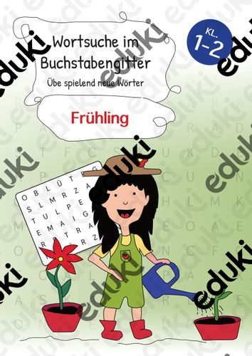 Wortsuche im Buchstabengitter Frühling Kl. 1./2. – Unterrichtsmaterial
