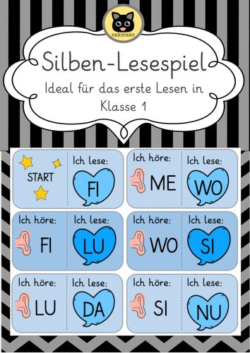 Lesespiel SILBEN für Klasse 1 – Unterrichtsmaterial in den Fächern DaZ ...