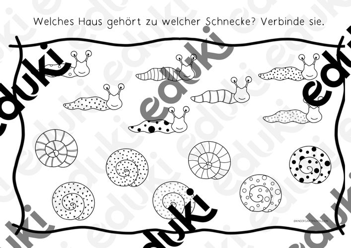 Schnecken-Arbeitsblätter für den Kindergarten – Unterrichtsmaterial im