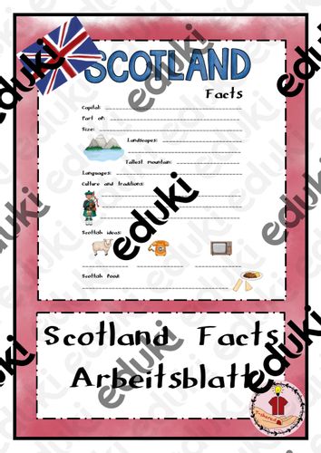 Scotland Arbeitsblatt – Unterrichtsmaterial im Fach Englisch