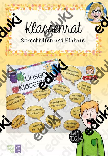 Klassenrat Moderationskarten Sprechhilfen und Plakat Klassenrat Moderationskarten Sprechhilfen und Plakat