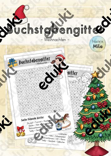 Buchstabengitter "Weihnachten" (+Lösung) – Unterrichtsmaterial im Fach
