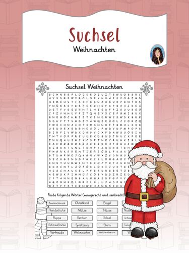 Buchstabengitter / Suchsel Weihnachten – Unterrichtsmaterial im Fach