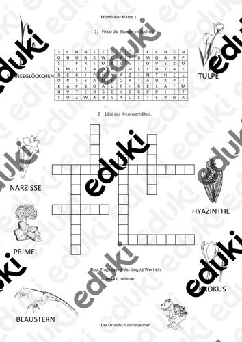 Frühblüher Suchsel und Kreuzworträtsel – Unterrichtsmaterial in den