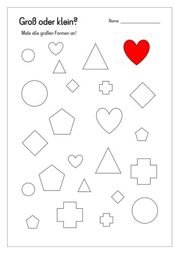 Groß oder klein? - 3 Arbeitsblätter – Unterrichtsmaterial in den ...