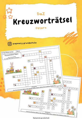 Kreuzworträtsel Ostern – Unterrichtsmaterial in den Fächern DaZ/DaF