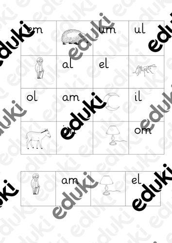 SilbenBilderBingo 4 Vokale vorne, m l – Unterrichtsmaterial im Fach Deutsch