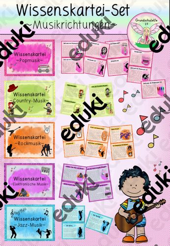 Musikrichtungen-Wissenskartei – Unterrichtsmaterial im Fach Musik
