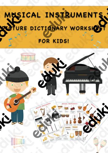 Musical Instruments Picture Dictionary Worksheet For Kids ...