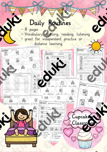 Anglais - Feuilles d'exercices sur le thème de ma routine quotidienne ...