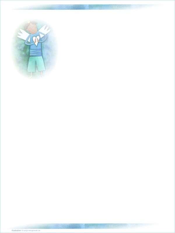 Briefpapier Vorlage Einladung Schmuckblatter Schreibanlass Motiv Engel Unterrichtsmaterial In Den Fachern Deutsch Fachubergreifendes