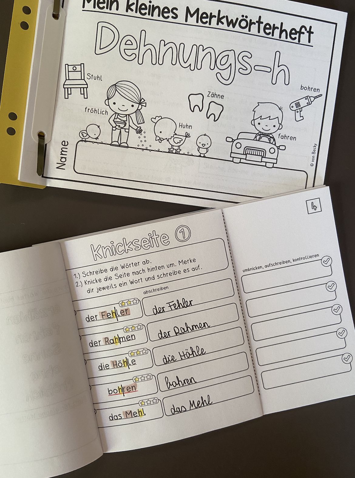 Übungsheft Lernwörter Dehungs-h, stummes h (Merkwörter ...