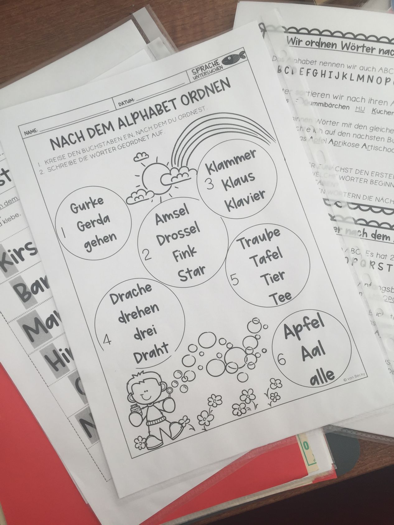 Ordnen nach dem Alphabet (ABC) – Unterrichtsmaterial im Fach Deutsch