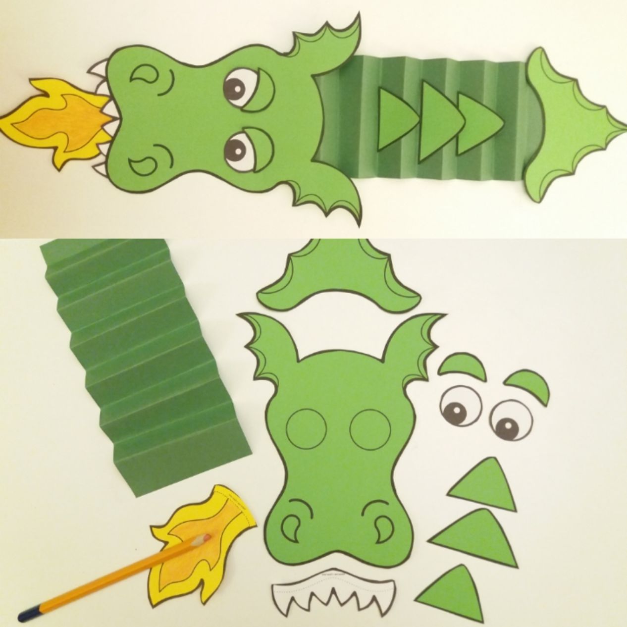 Drachen basteln Hängedeko Fasching Märchen – Unterrichtsmaterial in den