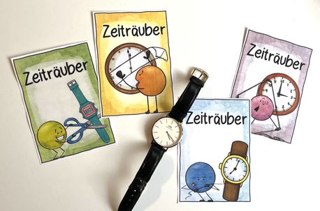 Bild in der Beschreibung des Unterrichtsmaterials Zeiträuber bzw. Zeitdiebe - Karten für die Tafel / Klassenzimmer von Doodleteacher #1