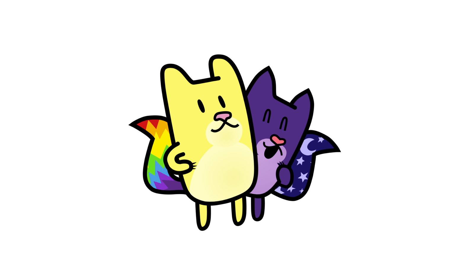 Gato Rainbow & Gata Moon
